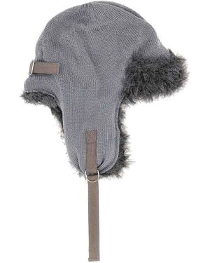 Kijima Takayuki Wool Knit Aviator Hat - Grey