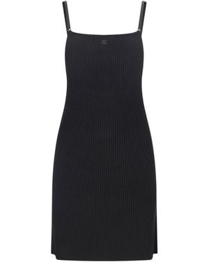 Courreges Mini Logo Dress - Black