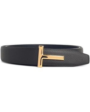 Tom Ford Reversible Leather Belt - White