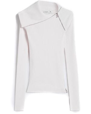 Sportmax Zip-Up Turtleneck Jumper - White