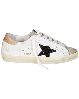 Golden Goose Superstar Leathere Upper Glitter Star - Gray
