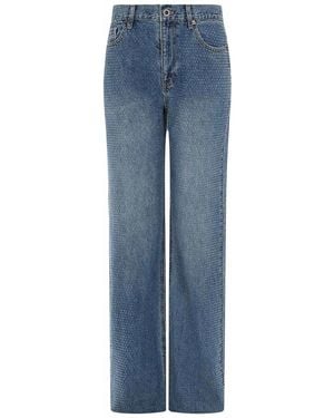 Self-Portrait Straight Leg Jeans - Blau