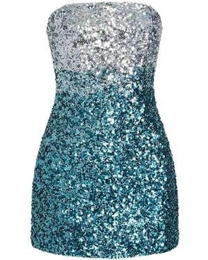 retroféte Strapless A-Line Minidress - Blue