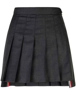 Thom Browne 120S Dark Wool Miniskirt - Black