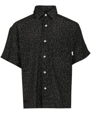 AMISH Leopard Print Shirt - Black