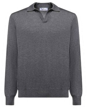 Giuliano Galiano Wool Polo Jumper - Grey