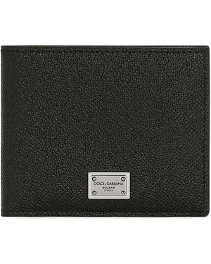 Dolce & Gabbana Pebbled Leather And Logo Wallet - Black