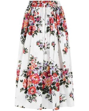 Dolce & Gabbana Fiori Cotton Skirt - White
