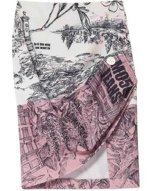 Moschino Milan Print Skirt - Gray
