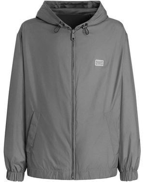 Dolce & Gabbana Logo-Plaque Bomber Jacket - Gray