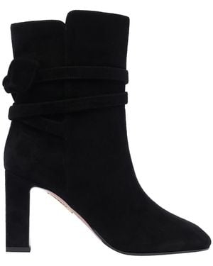 Aquazzura Very Bow Tie Pump Booties - Black