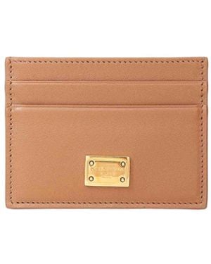 Dolce & Gabbana Veal Leather Plonge Caramel Color Leather - White
