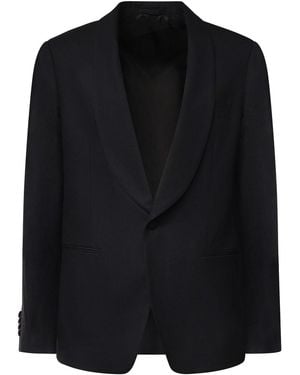 Lardini Single-Breasted Wool Blazer - Black