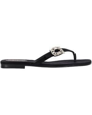 Roger Vivier Satin Sandals With Crystals - White