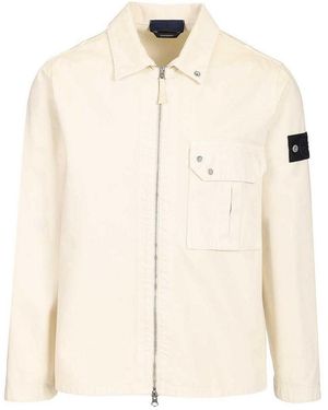 Stone Island Cotton Denim Overshirt - Natural