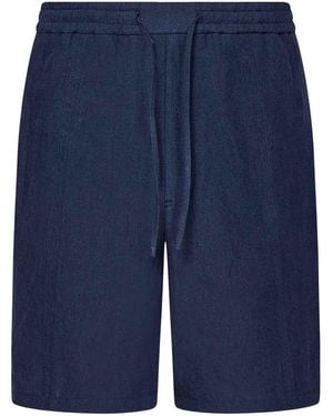 Emporio Armani Linen Shorts - Blue