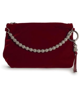Jimmy Choo Callie Burgundy Velvet Bag - Purple