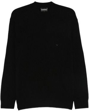 Emporio Armani Wool Crewneck Sweater - Black