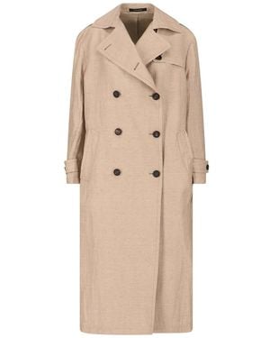 Tagliatore Double-Breasted Trench Coat - Natural