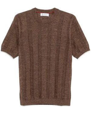 Brunello Cucinelli Short Sleeve Jumper - Brown