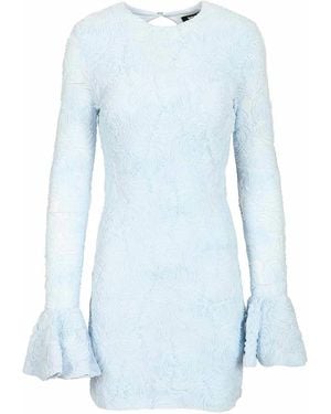 ROTATE BIRGER CHRISTENSEN Mesh Mini Dress With Ruffles - Blue