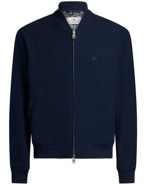 Etro Bomber Jacket With Pegasus Embroidery - Blue