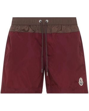 Moncler Polyamide Swim Shorts - Red