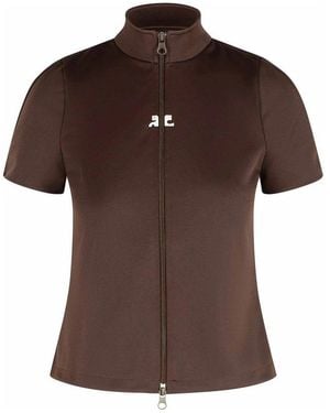 Courreges Polyester T-Shirt - Brown