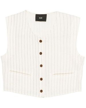 ELEH Pinstripe Vest With Button Fastening - White