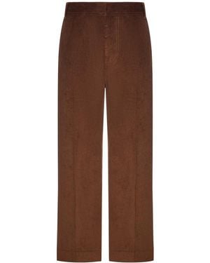 Ami Paris Baggy Velvet Pants - Brown