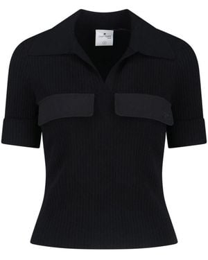 Courreges Polo Logo - Black