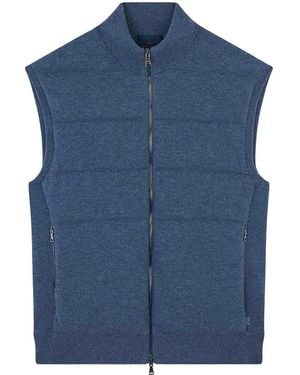 Paul & Shark Gilet With Zip - Blue