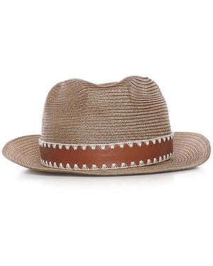 Eleventy Abaca Hat - Brown