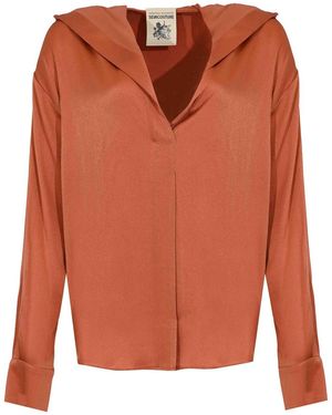 Semicouture Adelina Hooded Shirt - Orange