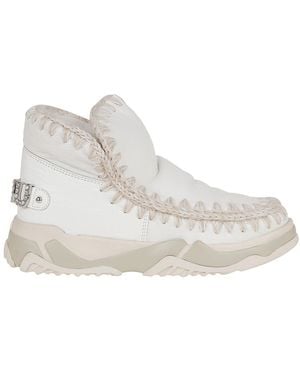 Mou Eskimo Rhinestone Logo Trainers - White