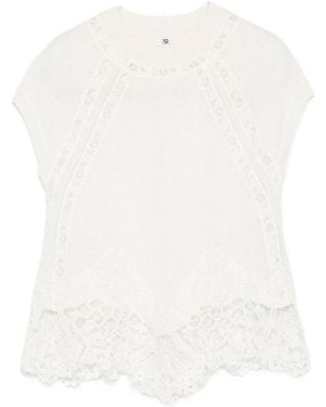 Ermanno Scervino Cashmere Lace Top - White