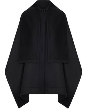 Giorgio Armani Wool Cape With Wide Collar - Blue