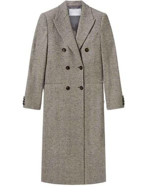 Stella McCartney Double-Breasted Tweed Coat - Gray