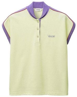 Versace Polo A Maniche Corte Gialla E Viola - Giallo