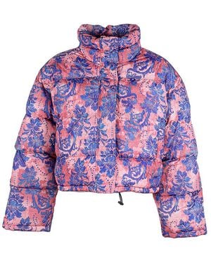 Versace Jeans Couture Tapestry Puffer Jacket - Purple