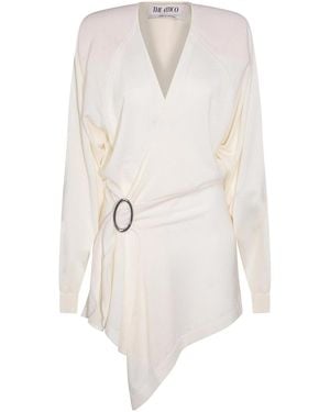 The Attico Ivory Wool Mini Dress - White