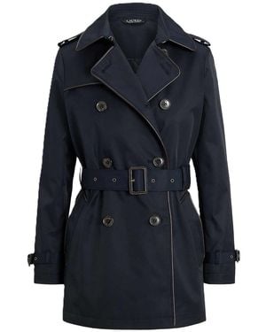 Ralph Lauren Blt Db Pu Tr-Lined-Trench-Cotton Blend - Blue