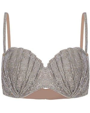 GIUSEPPE DI MORABITO Top Made Of Polyamide - Grey