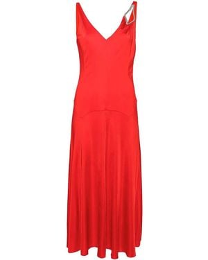 Lanvin Sleeveless A-Line Midi Dress - Red