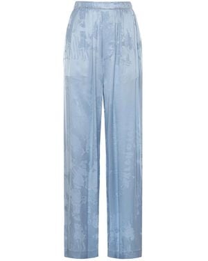 Balenciaga Washed Crayon Allover Silk Pyjama Trousers - Blue