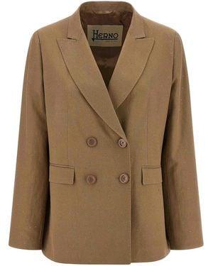 Herno Micro Sequin Blazer - Natural