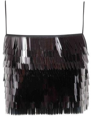 Self-Portrait Sequin Top - Black