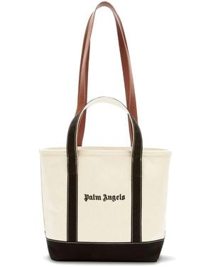 Palm Angels Logo-print Canvas Tote Bag - Natural