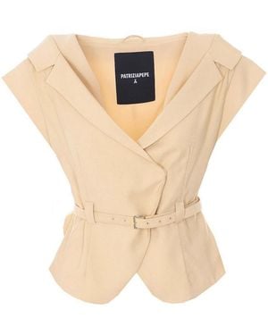 Patrizia Pepe Light Sleeveless Jacket - White