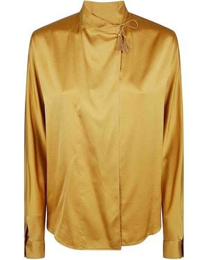 Forte Forte Heavy Stretch Silk Satin Kimono Shirt - Yellow